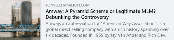 Amway Global Pyramid Scheme
