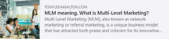 What is Multi-Level Marketing