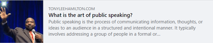 What is the art of public speaking