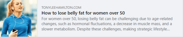 How to lose belly fat for women over 50