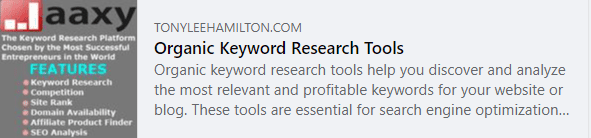 Organic Keyword Research Tools