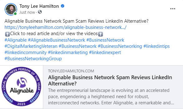 Alignable Business Network Spam Scam LinkedIn Alternative Networking