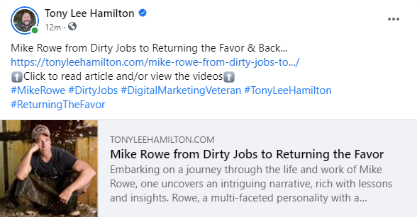 Dirty Jobs Returning the Favor Mike Rowe