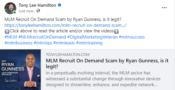 MLM Recruit on Demand Scam by Ryan Gunness Lead Generation Expert Review Legit