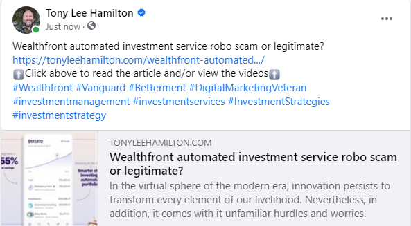 Wealthfront automated investment service robo scam legitimate investing trading